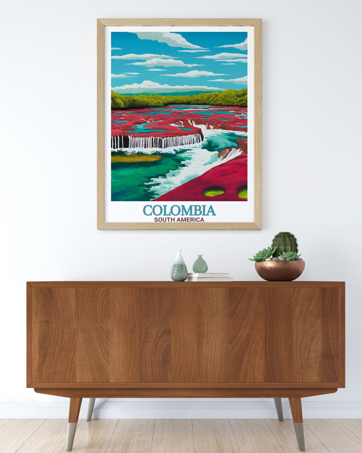 Colombia Canvas Art offers a beautiful representation of Caño Cristales and Cartagena, making it perfect for those who appreciate Colombias rich landscapes and historical cities. This art print adds a touch of color and culture to any room.