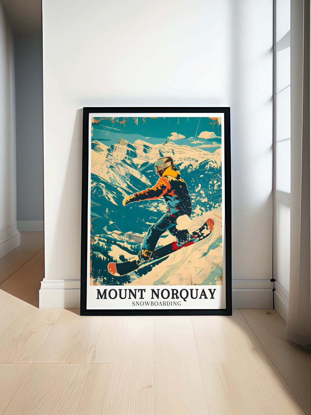 Banff Wall Art featuring the serene and majestic landscapes of Banff National Park, from its snow capped mountains to its crystal clear lakes. This print is a timeless reminder of the natural beauty that makes Banff a world renowned destination.