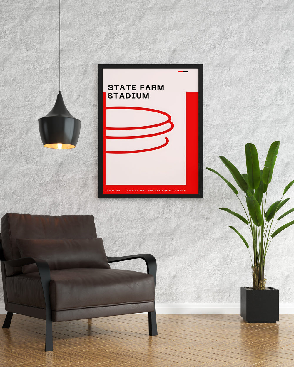 State Farm Stadium art print capturing the excitement of Arizona Cardinals football ideal for modern sports art collections