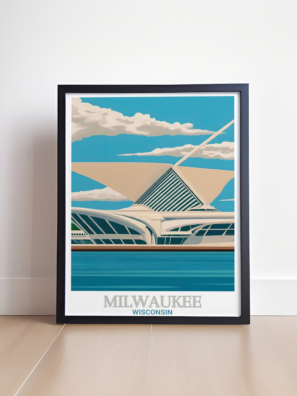 Celebrate the architectural wonder of the Milwaukee Art Museum with this travel print, which also captures the citys skyline. Perfect for art lovers and fans of Wisconsins rich urban landscape, this piece is a dynamic addition to any decor.