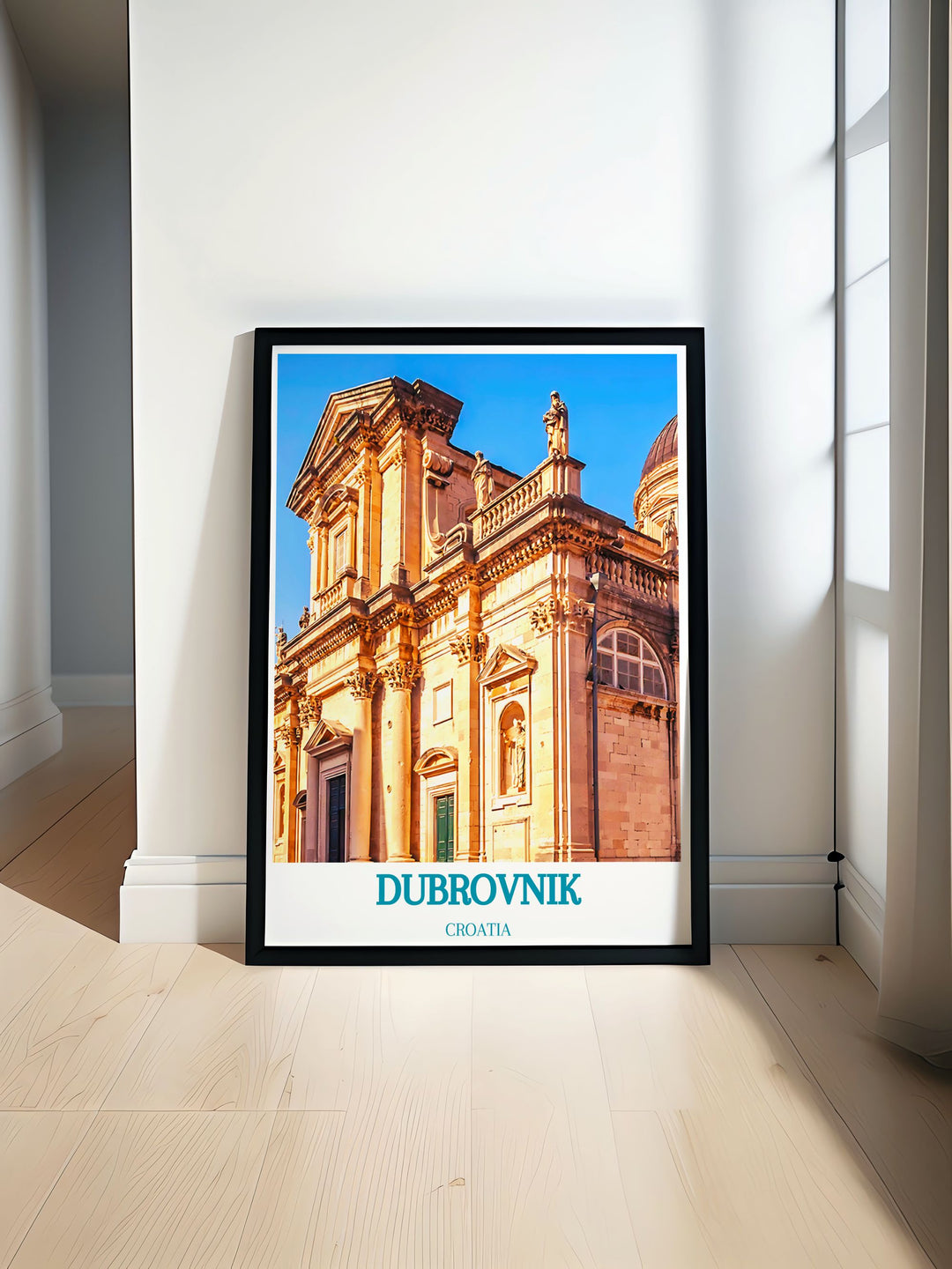 Custom wall decor of Dubrovniks Cathedral, featuring stunning views of its Baroque architecture and serene surroundings, perfect for adding a touch of history and elegance to any space.