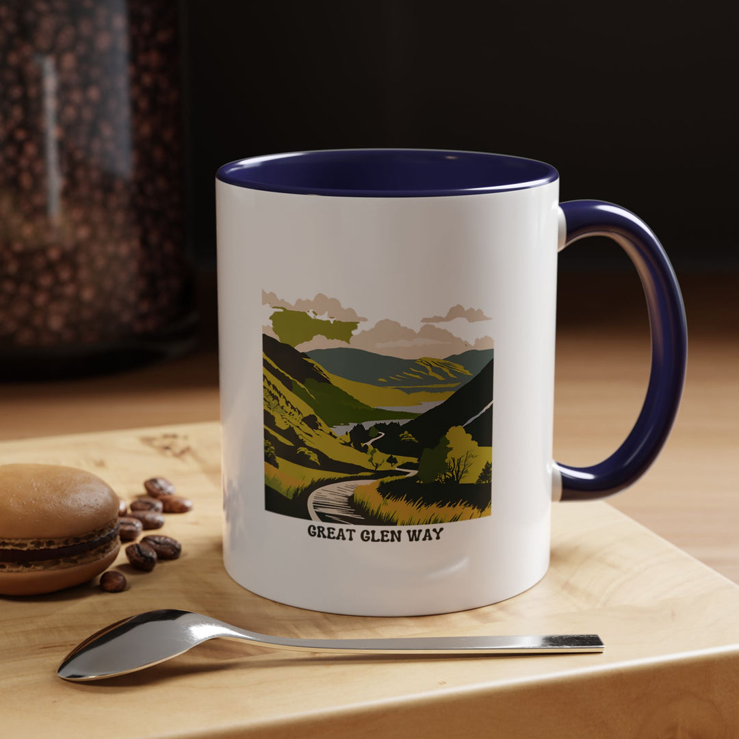 The Great Glen Way mug offers a vivid depiction of Scotland’s iconic trail. This durable ceramic mug is perfect for enjoying hot beverages while showcasing the stunning landscapes of Scotland. Microwave-safe and dishwasher-safe for your convenience.