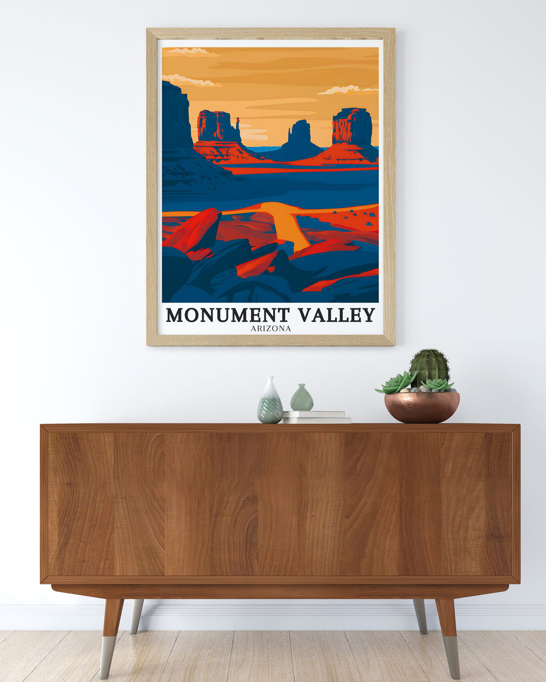 East Mitten Butte Navajo Tribal Park framed prints offer a striking depiction of Monument Valley capturing the towering rock formations and endless skies for a dramatic focal point in any room perfect for nature lovers and adventurers.