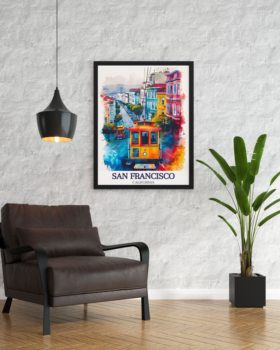 This Golden Gate Bridge canvas art highlights the charm of Taylor Street, blending urban beauty with one of Californias most famous landmarks. Ideal for home decor and San Francisco enthusiasts.