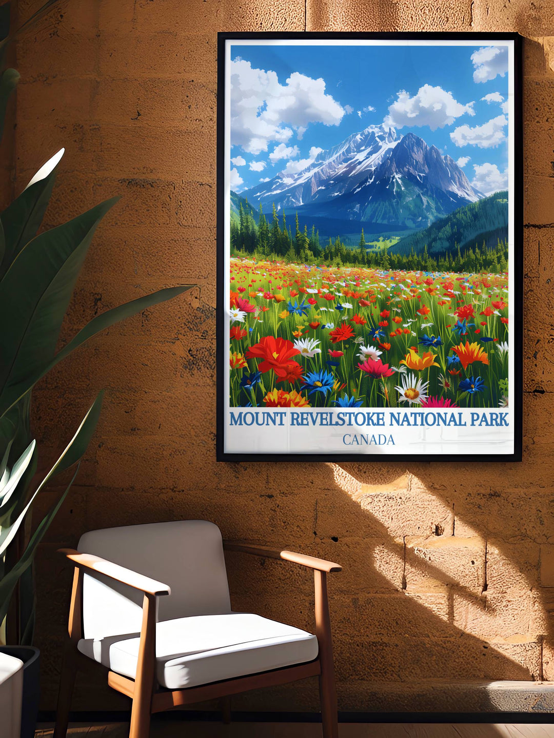 Bring the beauty of Mount Revelstoke Summit into your home with this Canadian wall art. Featuring vibrant prints of the Rocky Mountains and Revelstoke, this modern decor piece adds a nostalgic touch to any living space.