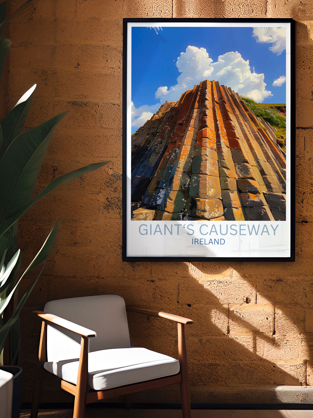 Bring the beauty of the Causeway Coast into your home with The Organ Pipes modern art featuring the natural wonder of Giants Causeway.