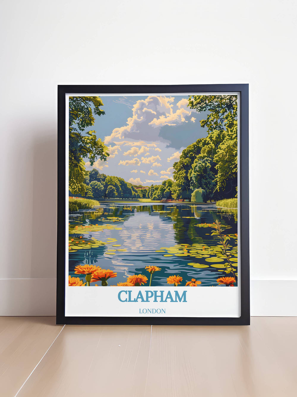 Stunning Clapham Common London print perfect for adding a touch of elegance to your space ideal for wall art decor and those who love London parks and travel posters.