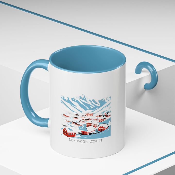 The Nendaz Mug captures the majesty of the Swiss Alps, offering a durable ceramic design that is perfect for skiing enthusiasts. Enjoy your hot beverages in this dishwasher-safe and microwave-safe mug.