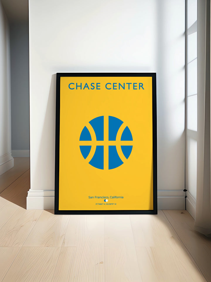 Chase Center Art Print featuring the home of the Golden State Warriors in San Francisco brings bold modern decor to any space perfect for basketball fans or those looking to add Warriors wall art to their home collection or office space.