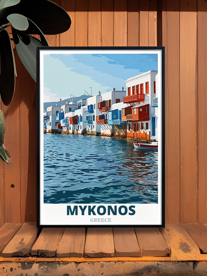 Enhance your living space with Little Venice framed prints and stunning modern decor bringing the beauty of Mykonos right into your home