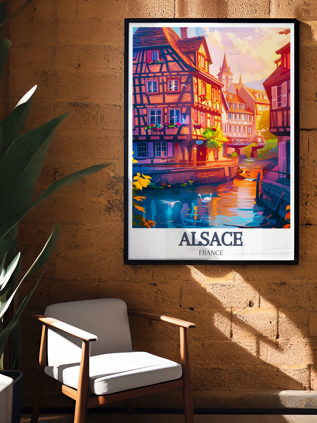 Petite France and Petite France quarter come to life in this Alsace Travel Art print. The perfect addition to any home looking for French inspired decor. This Alsace France Poster also makes an ideal gift for those who love history and travel.