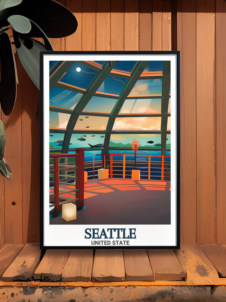 Stunning Seattle skyline wall art showcasing the citys modern architecture and natural surroundings. This artwork highlights Seattles dynamic energy, with the Space Needle standing tall against the backdrop of Washingtons beauty.