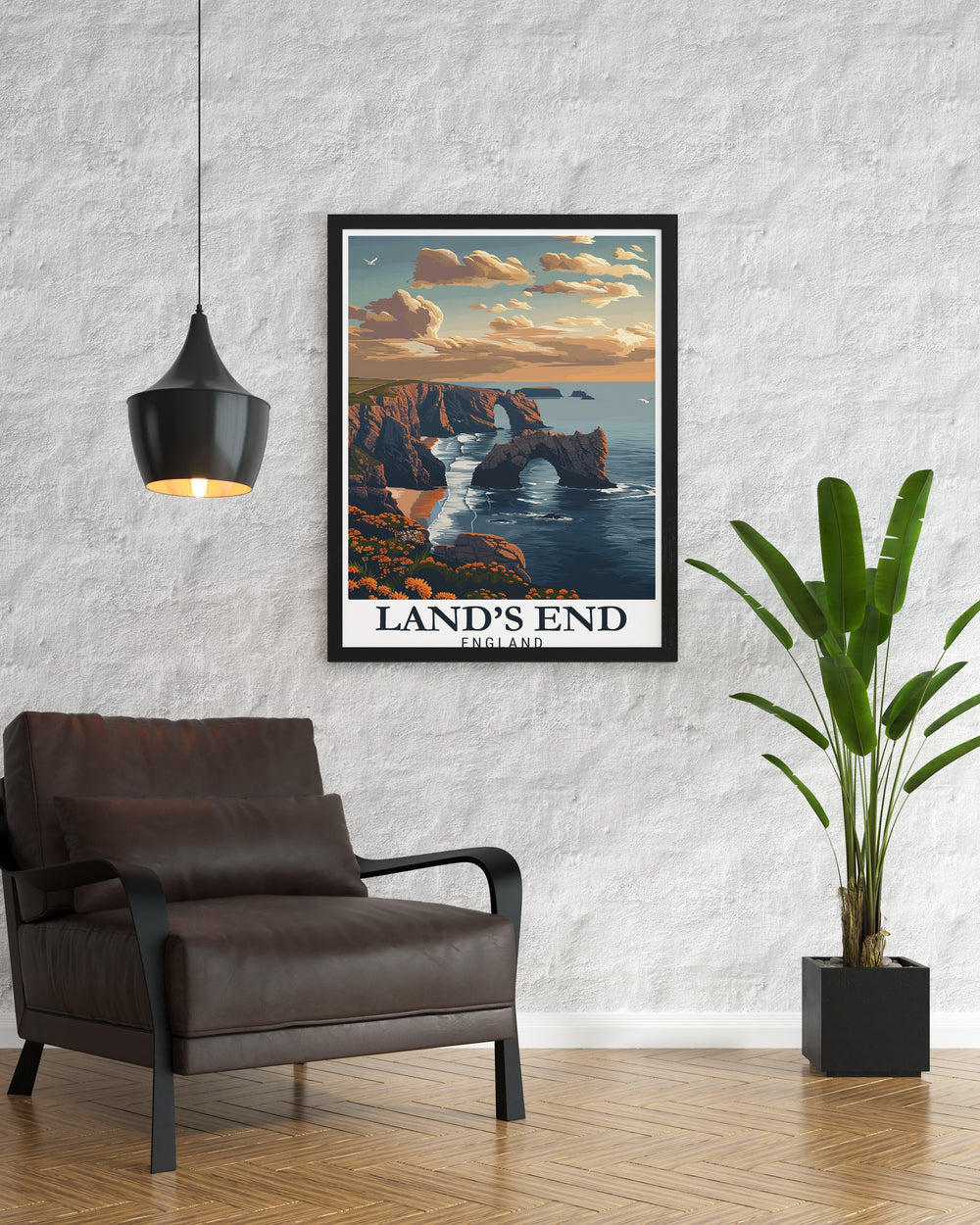 Enys Dodnan Arch framed prints bring the majestic beauty of Cornwalls coastline into your home. This Cornwall artwork combines natural elements with modern design making it an ideal gift for anyone who loves the iconic landscapes of Cornwall.