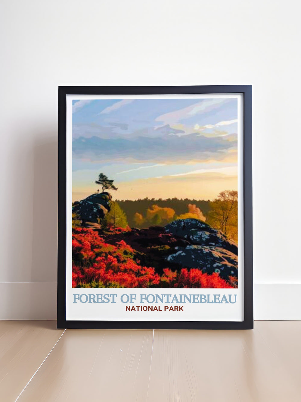 Gorges dApremont travel print highlights the stunning geological features and rugged beauty of this famous hiking destination. With its dramatic cliffs and rocky outcrops, this artwork is perfect for those who love outdoor adventures. Add a touch of adventure and natural splendor to your home decor with this beautiful piece.