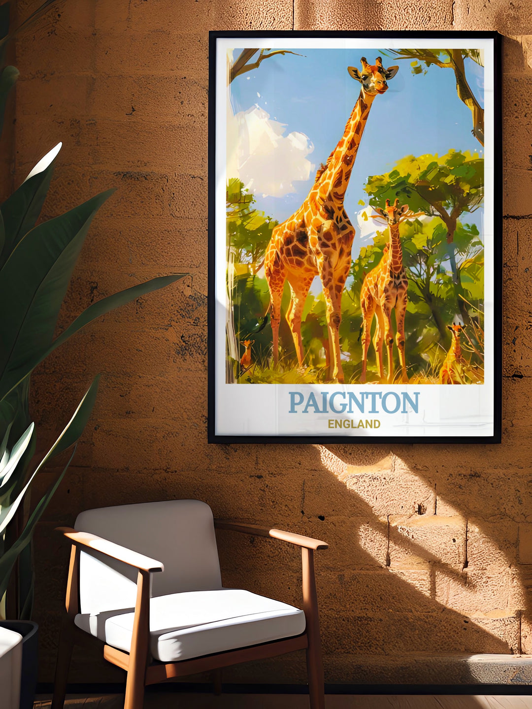 This Paignton Poster Print showcases the vibrant seaside town of Paignton in Devon, along with the popular Paignton Zoo. The artwork captures the charm of the coastline, with soft colors and a dynamic composition that make it an ideal decor piece for nature and travel enthusiasts.