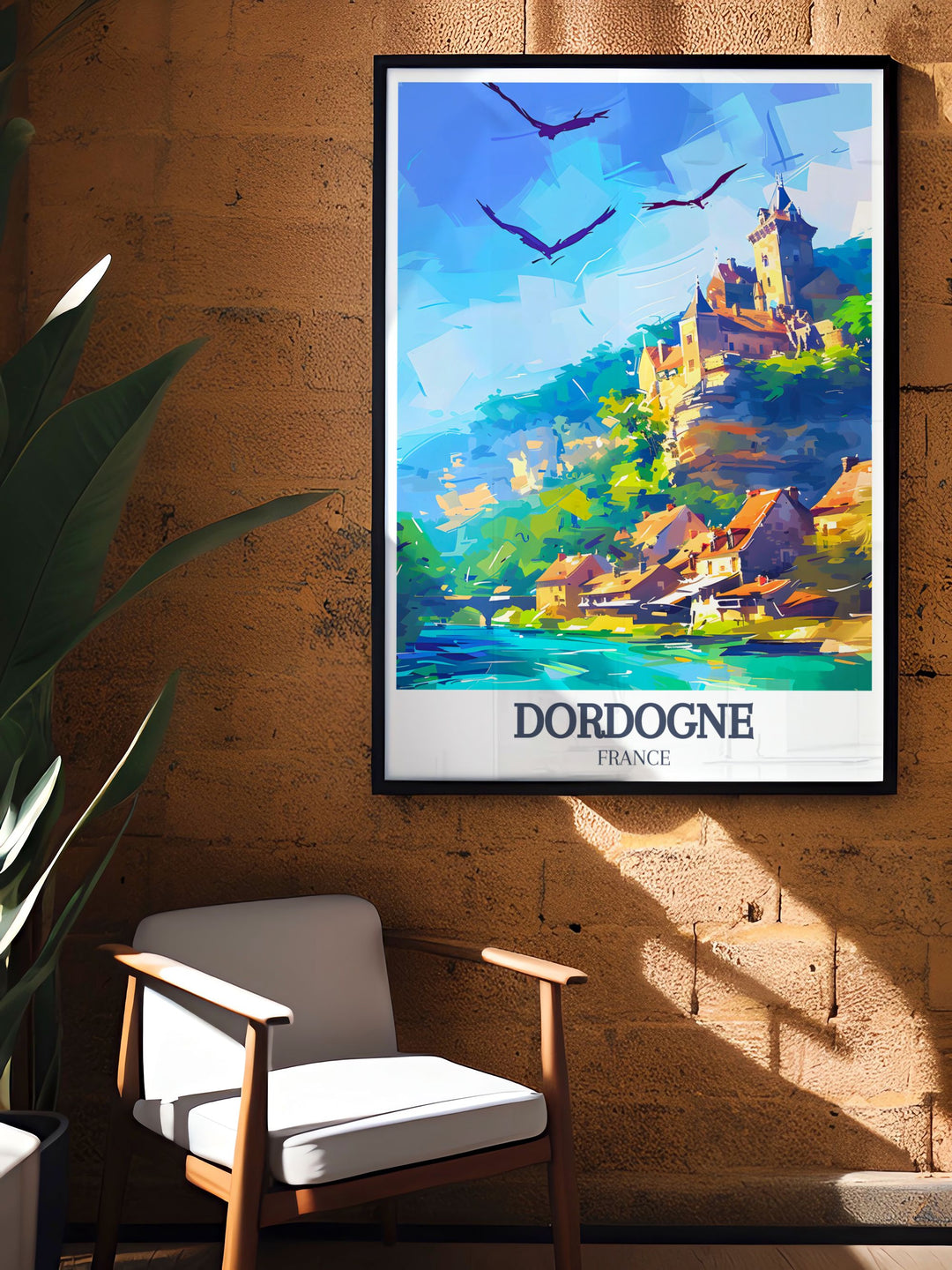 Chateau de Beynac and La Roque Gageac artwork capturing the essence of the Dordogne region a must have for art and collectibles enthusiasts and France lovers