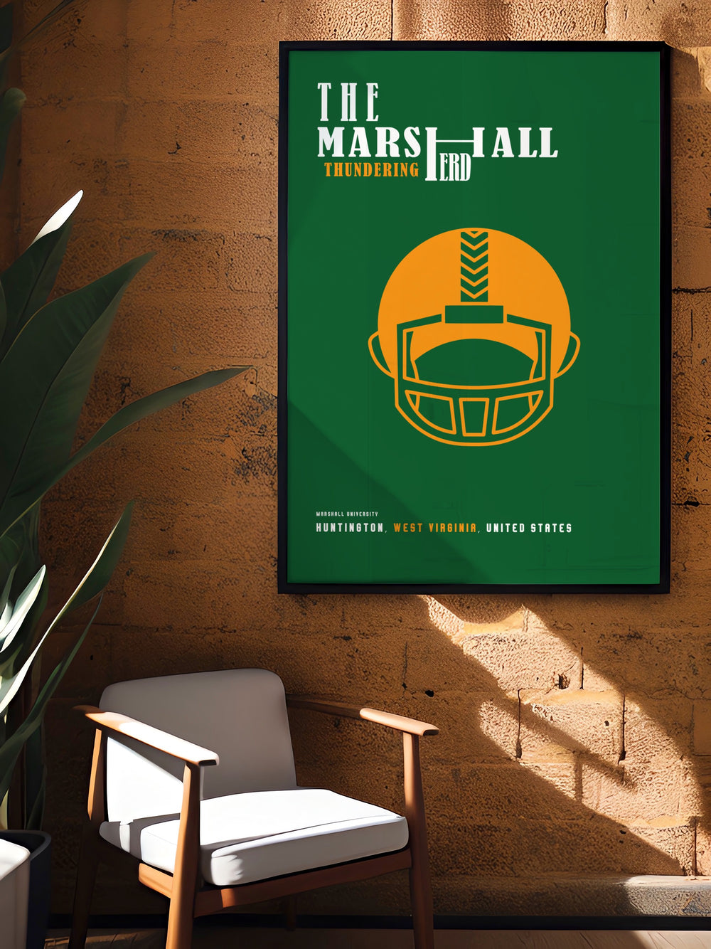 Bring the thrill of Marshall Football into your space with this Joan C Edwards Stadium art print. Featuring the iconic Marshall Thundering Herd this print adds a nostalgic yet modern touch to any room perfect for sports lovers and NCAA football fans.