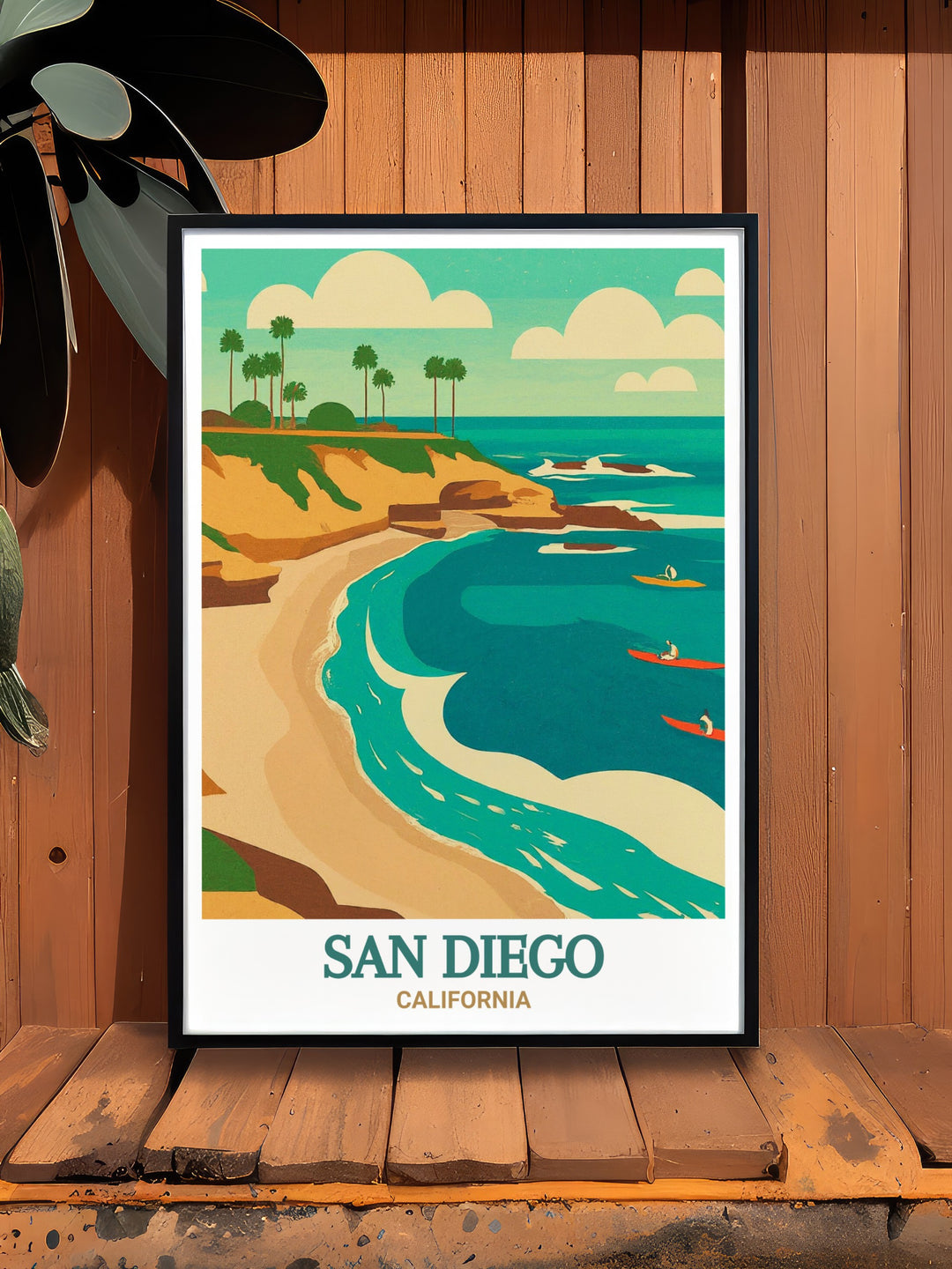 Canvas print of La Jolla Cove, bringing the serene beauty of San Diegos coastline into your home. This artwork celebrates the peaceful ambiance and breathtaking views of one of Californias most iconic spots.