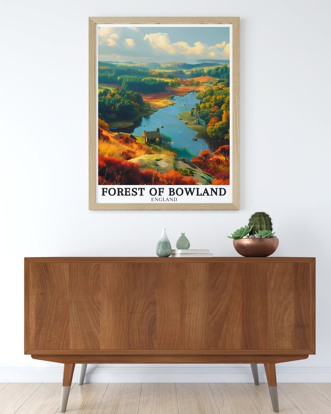 Bring the tranquility of the Forest of Bowland into your home with this detailed poster print. Featuring lush green landscapes, winding trails, and peaceful woodlands, this artwork perfectly captures the serene atmosphere of this AONB. Ideal for nature lovers and those who cherish the beauty of the UK countryside, this print makes a stunning addition to any living space.