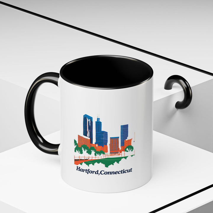 Enjoy the charm of Hartford every day with this ceramic mug featuring stunning designs inspired by the city. Dishwasher-safe and practical, it is perfect for coffee or tea lovers and makes a meaningful gift.