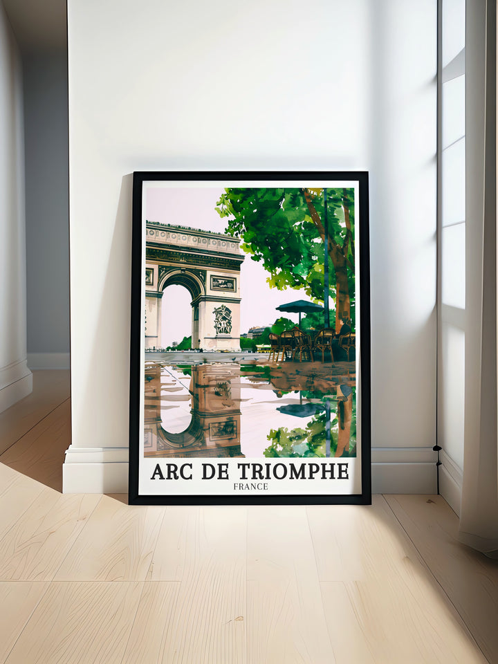 Arc de Triomphe Poster Print featuring Place Charles de Gaulle Place de lEtoile brings the beauty of Paris into your home ideal for creating an elegant living space with this Paris Artwork that showcases one of the citys most iconic landmarks in stunning detail