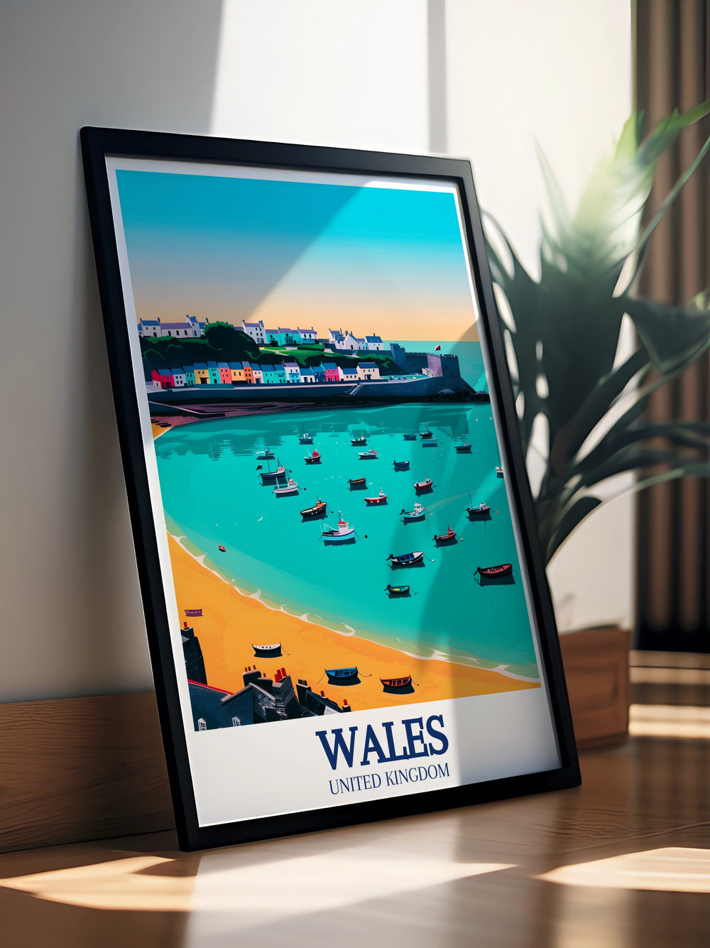 Bring history and elegance into your home with our Llansteffan Castle wall art and Tenby Harbour wall and Tenby Beach framed prints showcasing the beauty of Wales