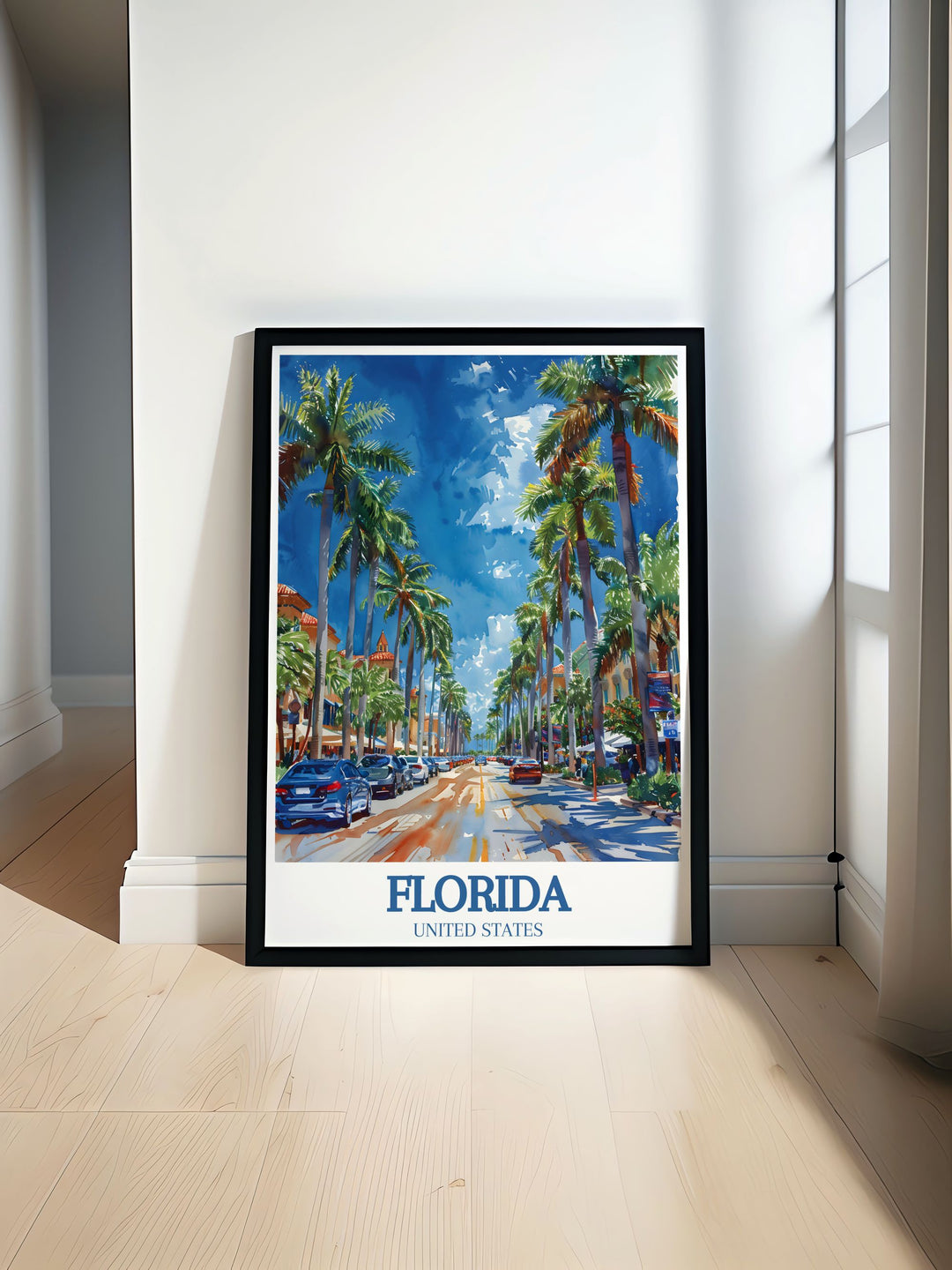 The historic and modern blend of Miami Beach is beautifully illustrated, making it ideal for those who love dynamic cityscapes.