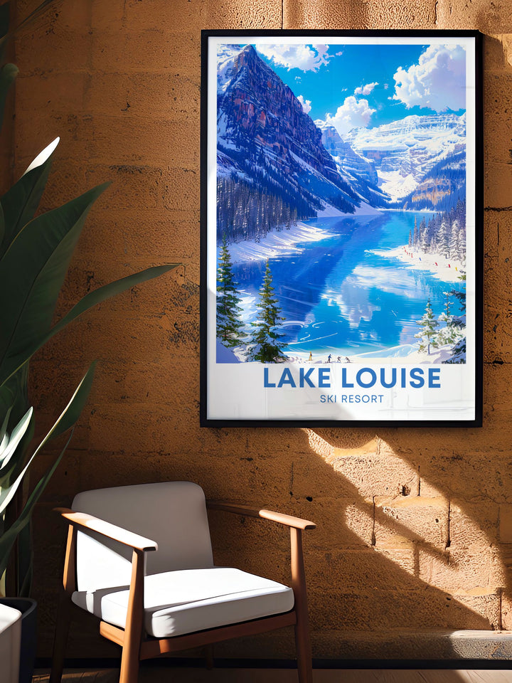 Featuring the natural splendor of Banff National Park, this art print highlights the iconic Lake Louise, bringing out the rich beauty of this UNESCO World Heritage Site.