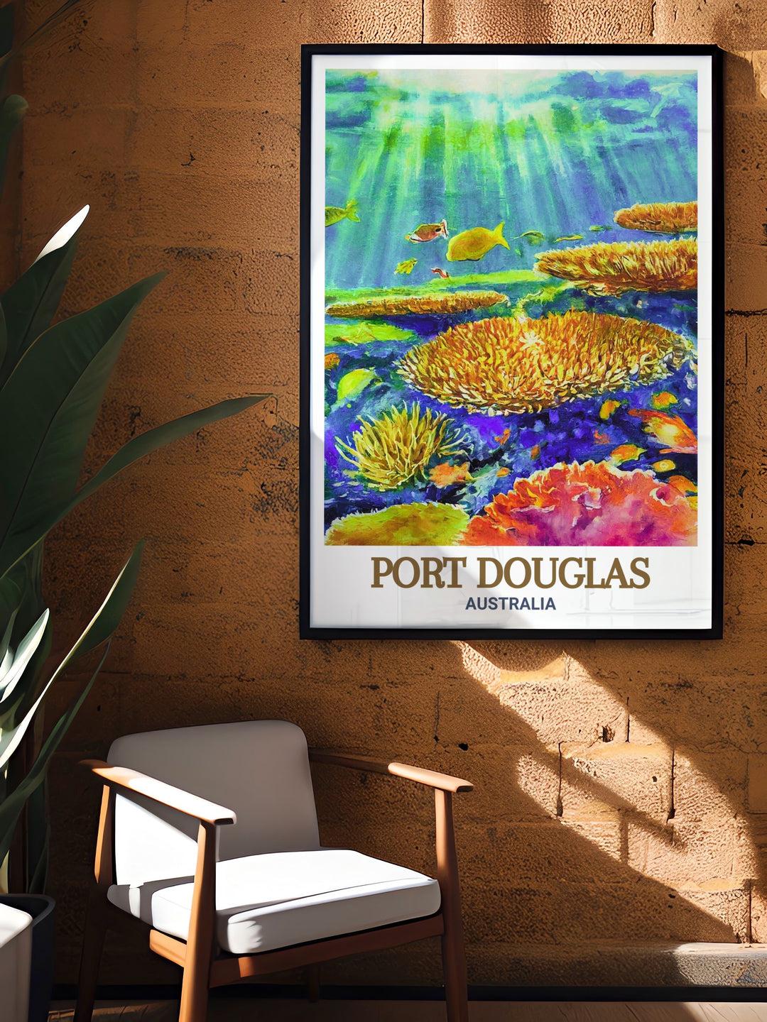 Immerse yourself in the beauty of Australias Great Barrier Reef and Port Douglas with this canvas art. This travel print is ideal for beach lovers and ocean enthusiasts, offering a tranquil view of Australias most famous natural wonder.