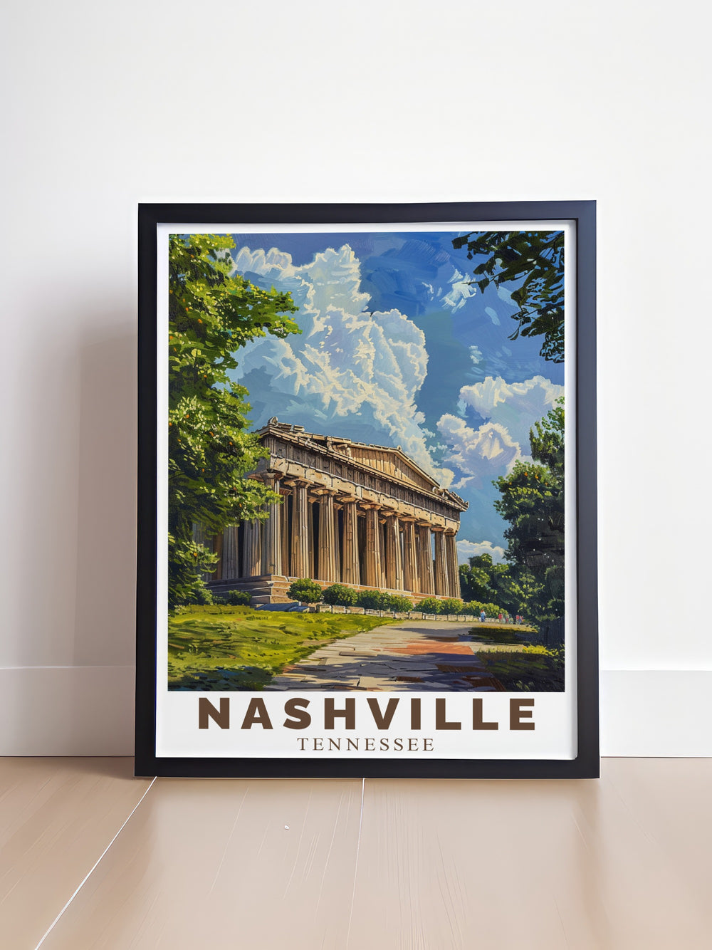 Experience the beauty of Tennessees most iconic landmark with this Parthenon Travel Print. Featuring the magnificent full scale replica of the Parthenon in Nashville, this artwork is ideal for anyone who admires the citys unique blend of culture and history.