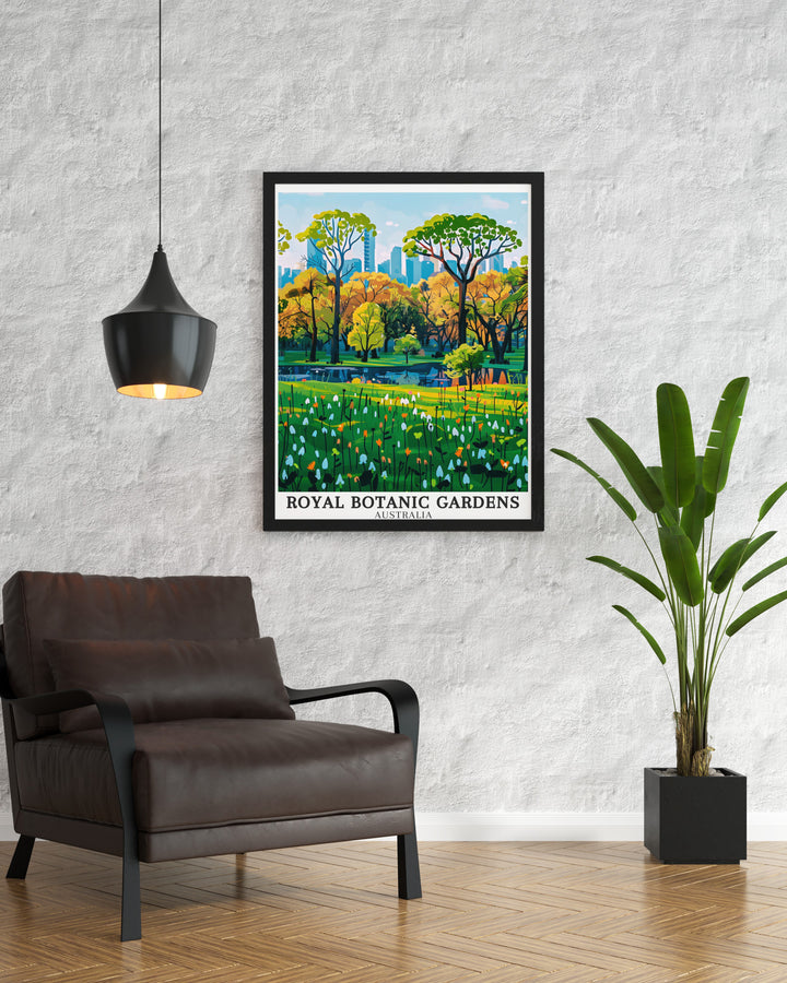 Add elegance to your decor with this Victoria Melbourne Gardens Poster Print a stunning representation of the Royal Botanic Gardens that brings the beauty of Australia into your home a thoughtful Botanic Garden Gift for any occasion