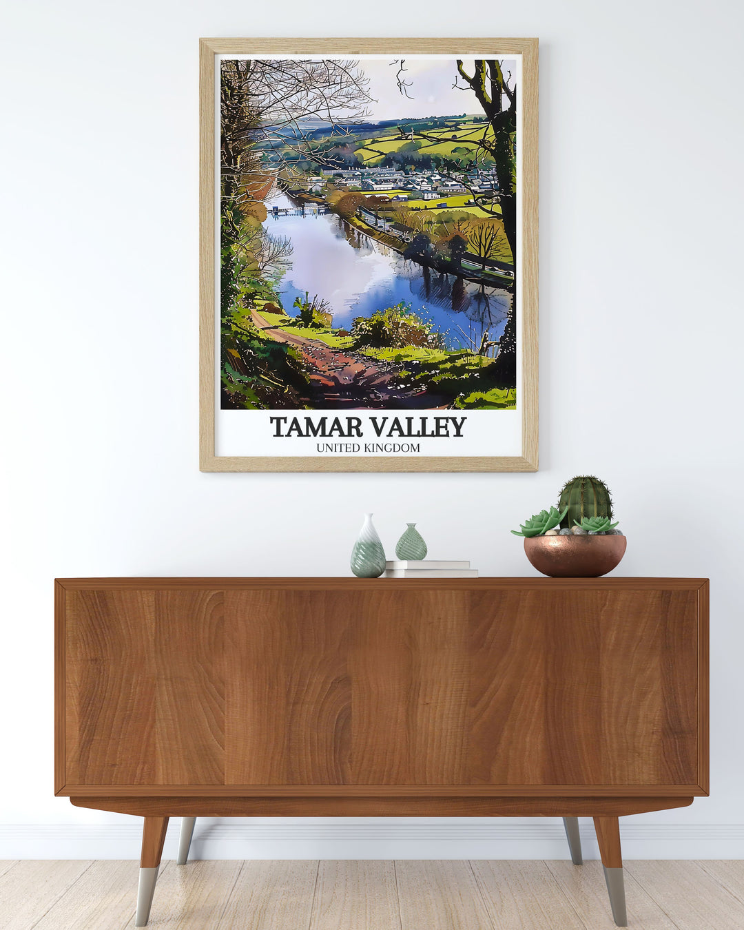 Add a touch of sophistication to your home with the Tavistock Canal River Tamar modern art. This West Country poster showcases the stunning landscapes of Cornwall and Devon making it a perfect wall decor piece for any room.