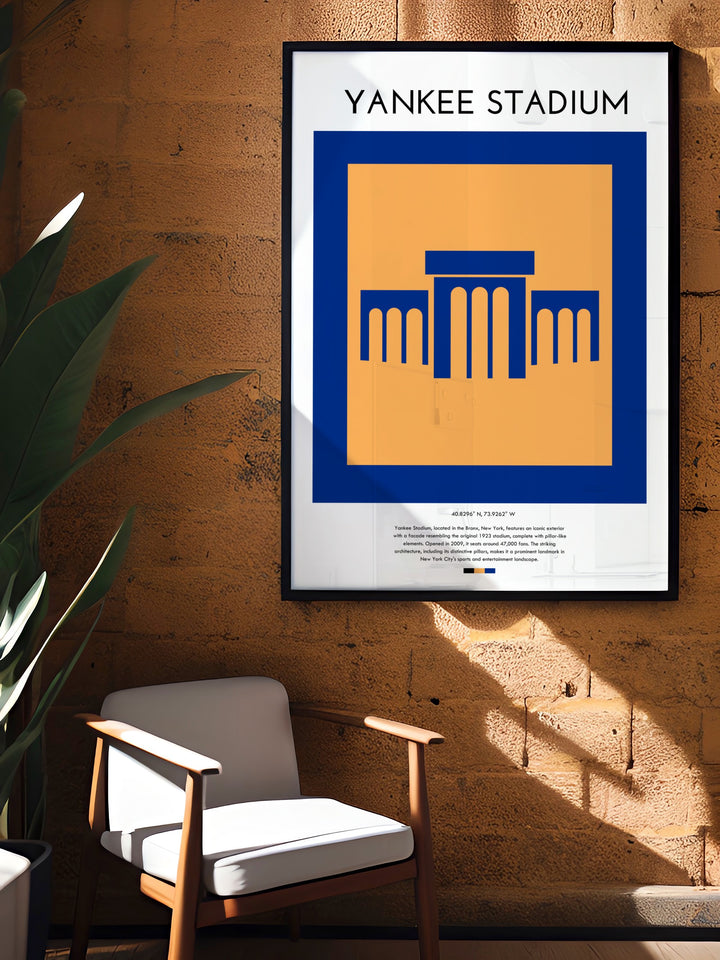 Yankee Stadium Modern Décor print featuring crisp imagery of the beloved baseball stadium perfect for any sports fan