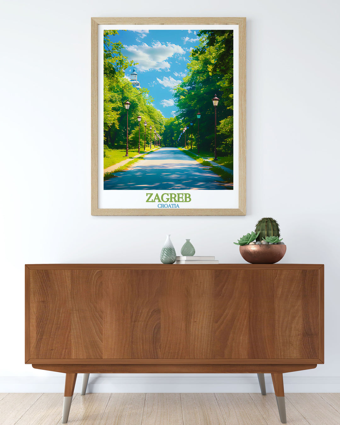 Elegant Maksimir Park modern décor print that brings a touch of Croatian serenity into your home. Perfect for living room or office decoration.