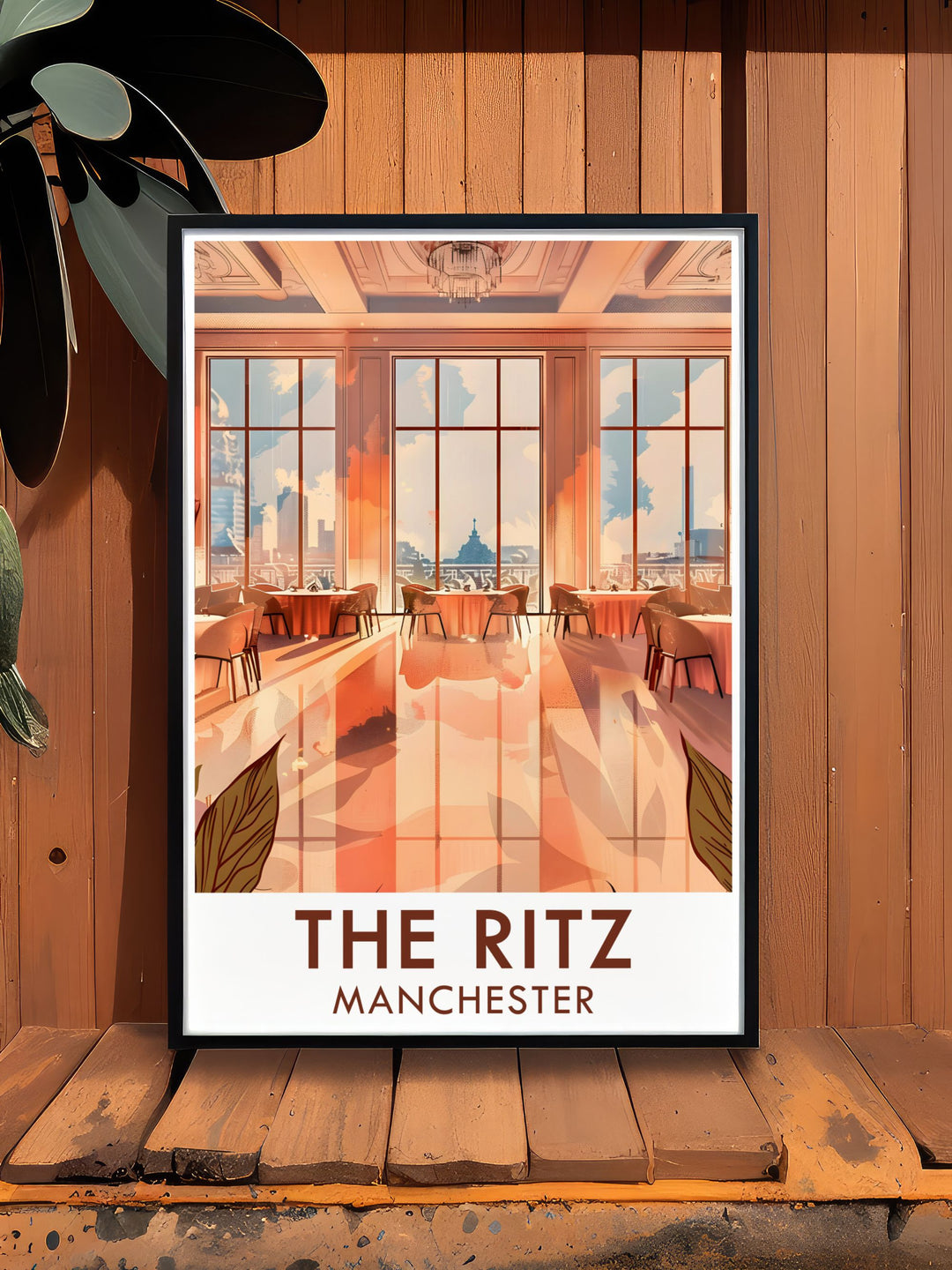 This vintage travel print of The Ritz Manchesters grand ballroom highlights the elegance of its art deco architecture. Perfect for music lovers and architecture enthusiasts, this poster captures the rich cultural history of one of Manchesters most iconic music venues.