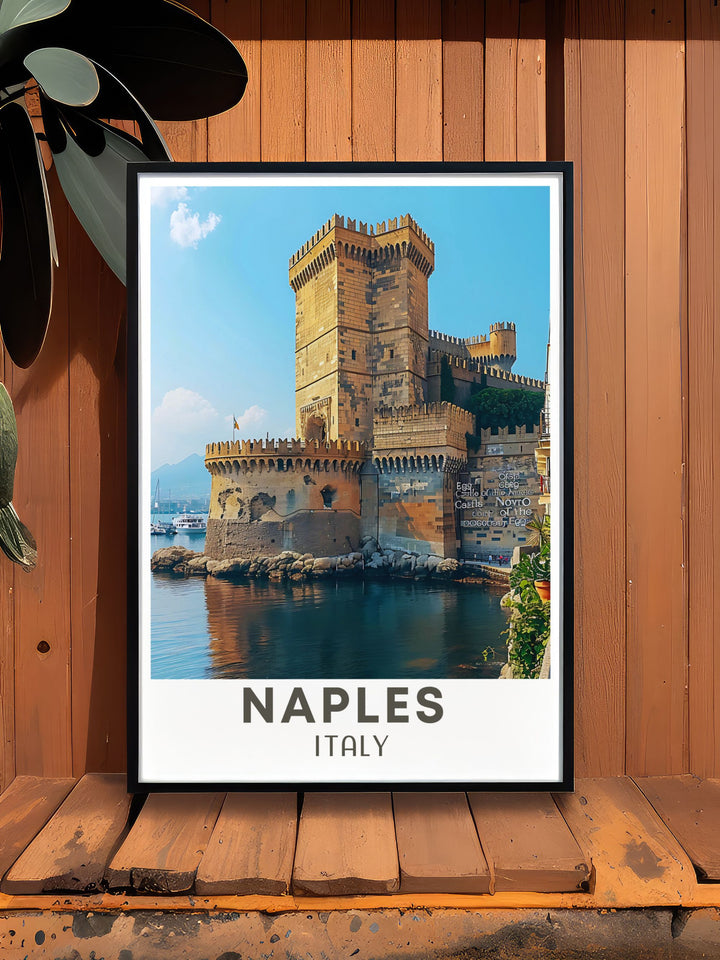 Beautiful NAPLES Wall Art capturing the picturesque views of Naples Italy with the majestic Castel dell Ovo. Ideal for home decor and art collectors. Perfect for bringing a piece of Italy into your home.