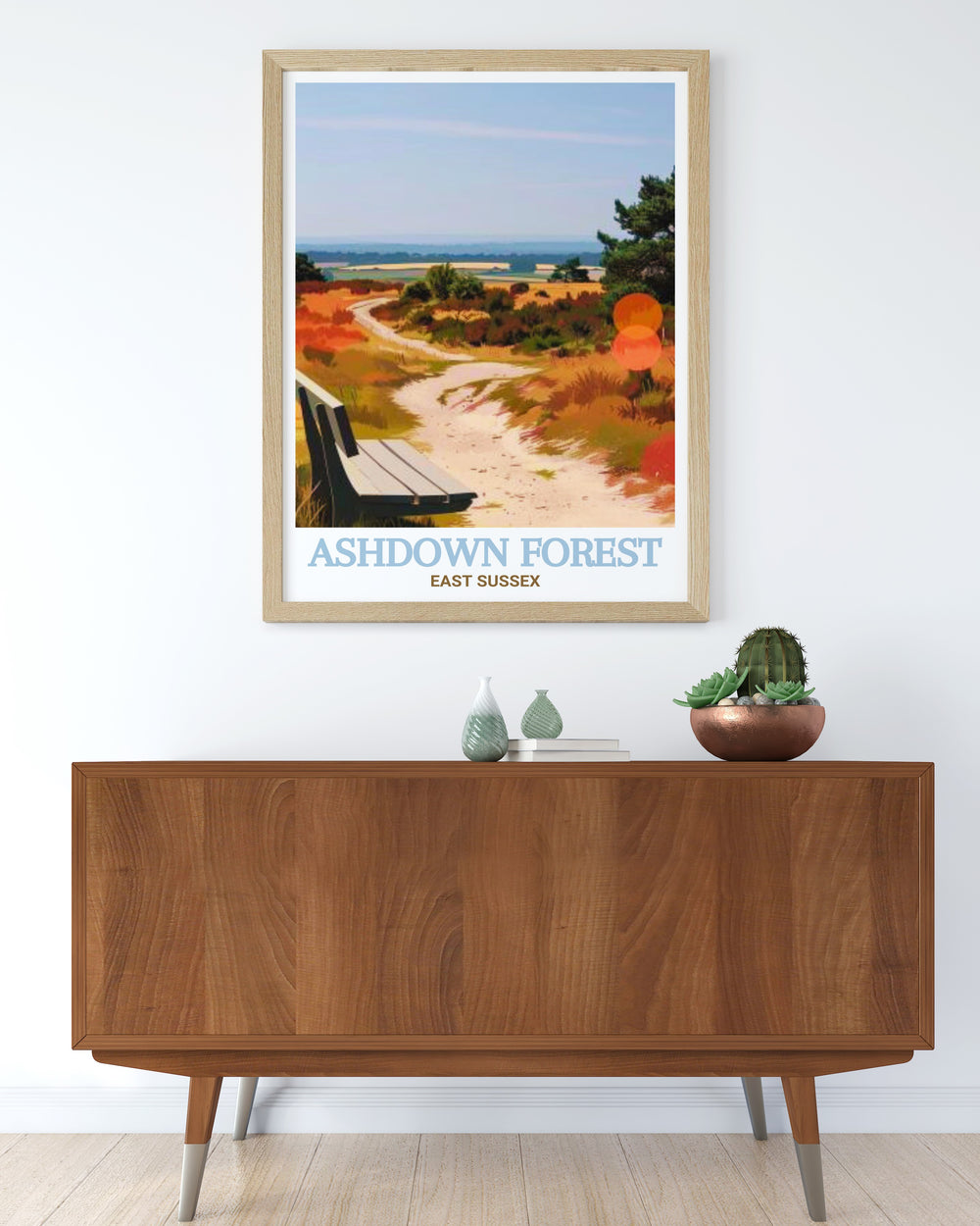 Elevate your living space with The Enchanted Place Stunning Prints from Ashdown Forest part of our AONB Travel Art collection this print brings the tranquility of nature into your home ideal for creating a calming atmosphere in any room with its serene beauty