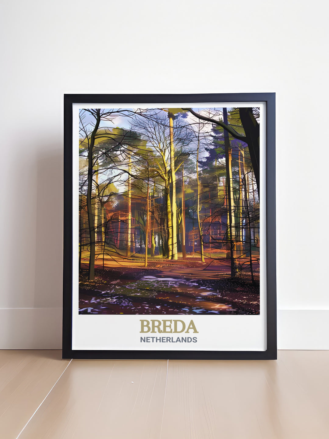 Beautiful Mastbos Forest wall art capturing the natural beauty of Dutch heritage ideal for adding a touch of sophistication to any living room or office space