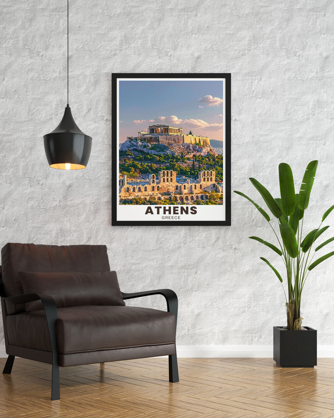 Athens Greece Print depicting the Acropolis of Athens with the Partheon perfect for adding a touch of historical beauty to your home decor ideal as traveler gifts or for anyone who loves the rich history and architecture of Greece