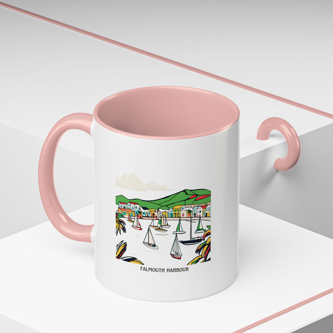 Enjoy a warm beverage with the scenic beauty of Falmouth Harbour in this beautifully designed mug. Perfect for lovers of Cornwall, it is both functional and artistic, ideal for personal use or as a thoughtful gift. Dishwasher and microwave safe.