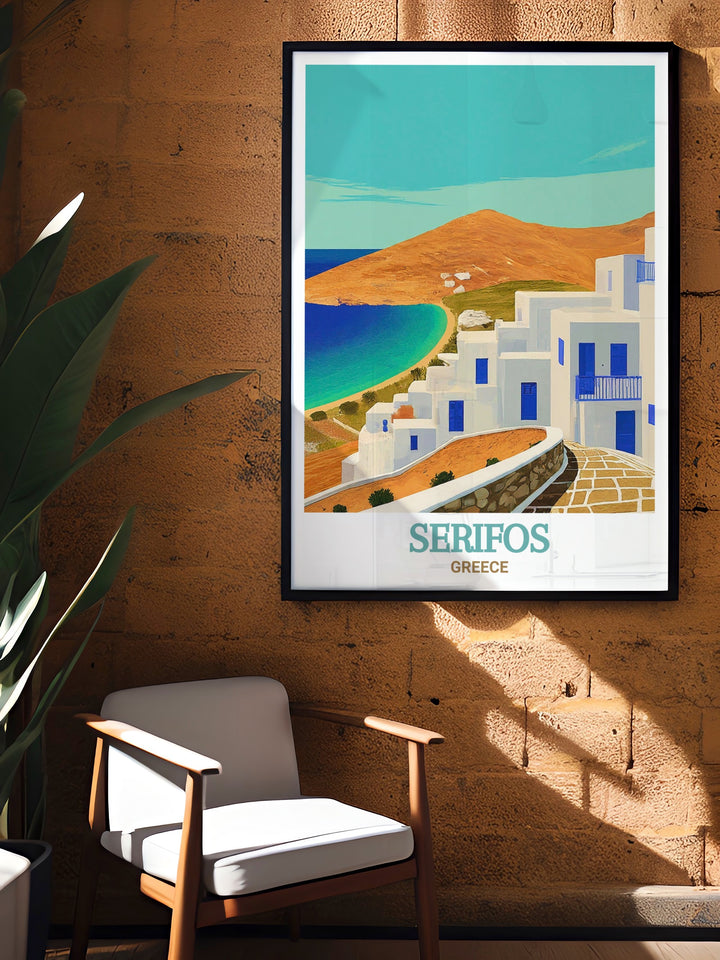 This Serifos Artwork offers a glimpse into the tranquil life of Livadi, Serifos, Greece. The print captures the warmth and charm of the village, making it a timeless addition to any decor.