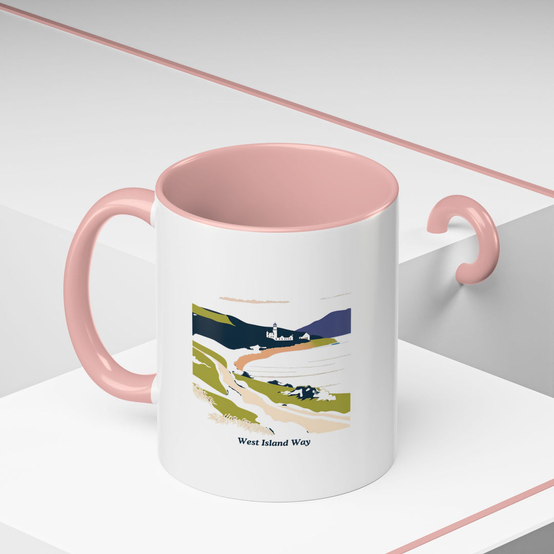 This West Island Way mug is a perfect way to enjoy your hot beverages while celebrating the beauty of nature. Ideal for hiking enthusiasts, it features artwork of the stunning West Island trail. Dishwasher safe and microwave safe for ease of use.