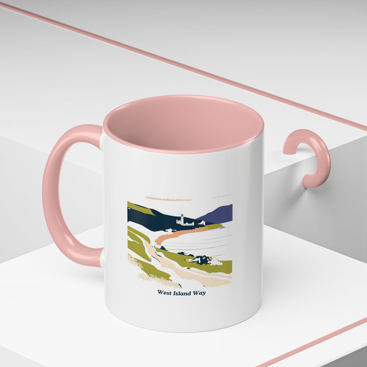 This West Island Way mug is a perfect way to enjoy your hot beverages while celebrating the beauty of nature. Ideal for hiking enthusiasts, it features artwork of the stunning West Island trail. Dishwasher safe and microwave safe for ease of use.