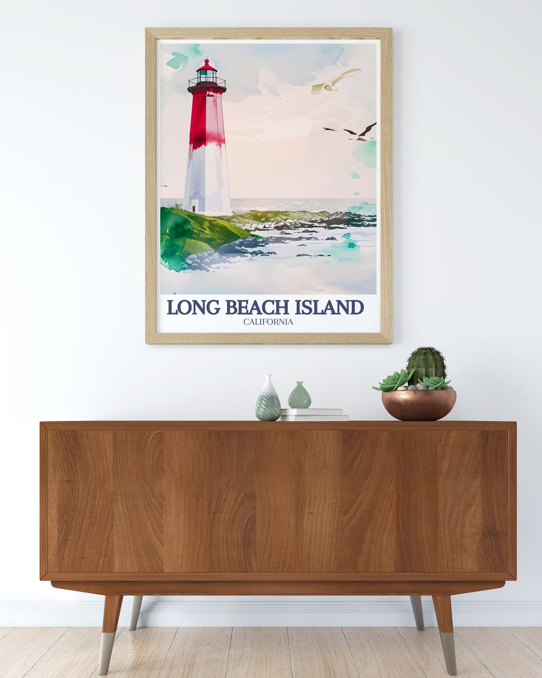 Capture the beauty of New Jerseys coastline with this Long Beach Island travel print, featuring Barnegat Lighthouse. This black and white artwork is ideal for art collectors and travelers, adding a serene touch to any home or office space.