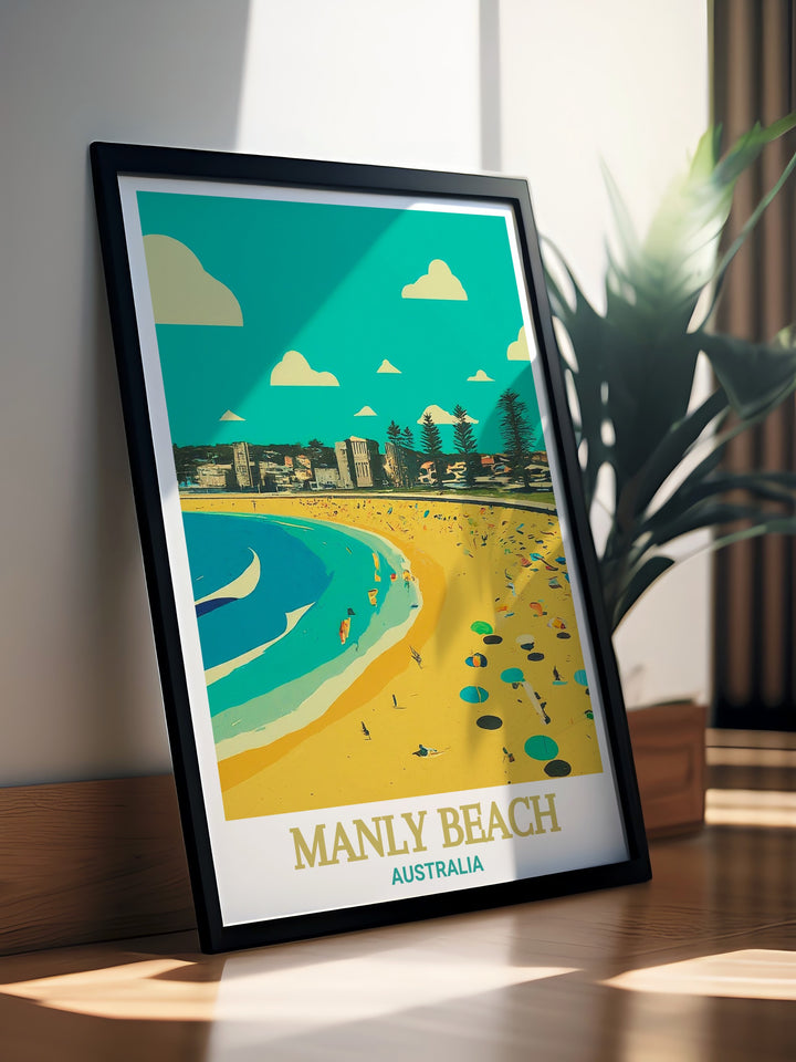 The Manly Beach Poster combines elegance with coastal simplicity, making it a perfect addition to your wall art collection. Its fine line details and street map of Manly Beach offer a fresh take on this beloved Australian destination.