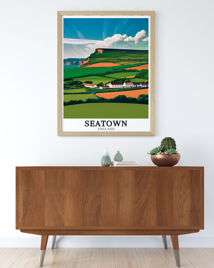 Add a touch of Dorset to your home with Seatown Beach Art and Golden Cap Jurassic Coast prints. These stunning travel prints of Dorsets famous coastline are perfect for creating a relaxing coastal vibe in your living room or bedroom ideal for beach lovers