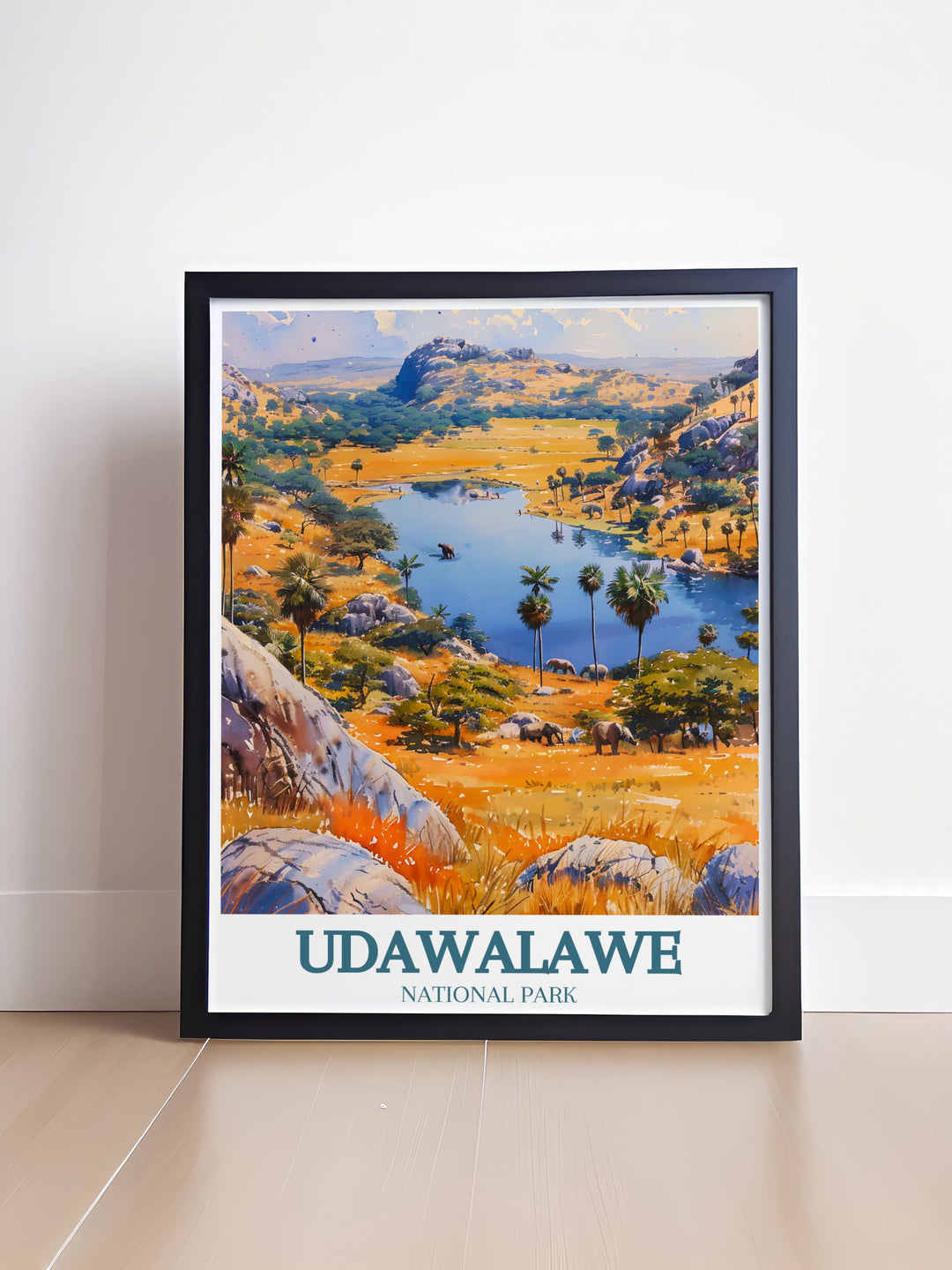 High quality Udawalawe Reservoir Walawe River home decor print bringing the essence of Sri Lankas natural wonders into your living space perfect for nature enthusiasts and adventure seekers looking to add a touch of the wild to their home.