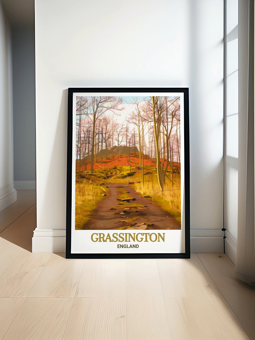 The Grassington travel print offers a stunning view of one of the most picturesque villages in the Yorkshire Dales. With its timeless charm and surrounding hills, this print is a perfect addition for anyone who loves the English countryside and wants to bring a bit of Yorkshires beauty into their home.