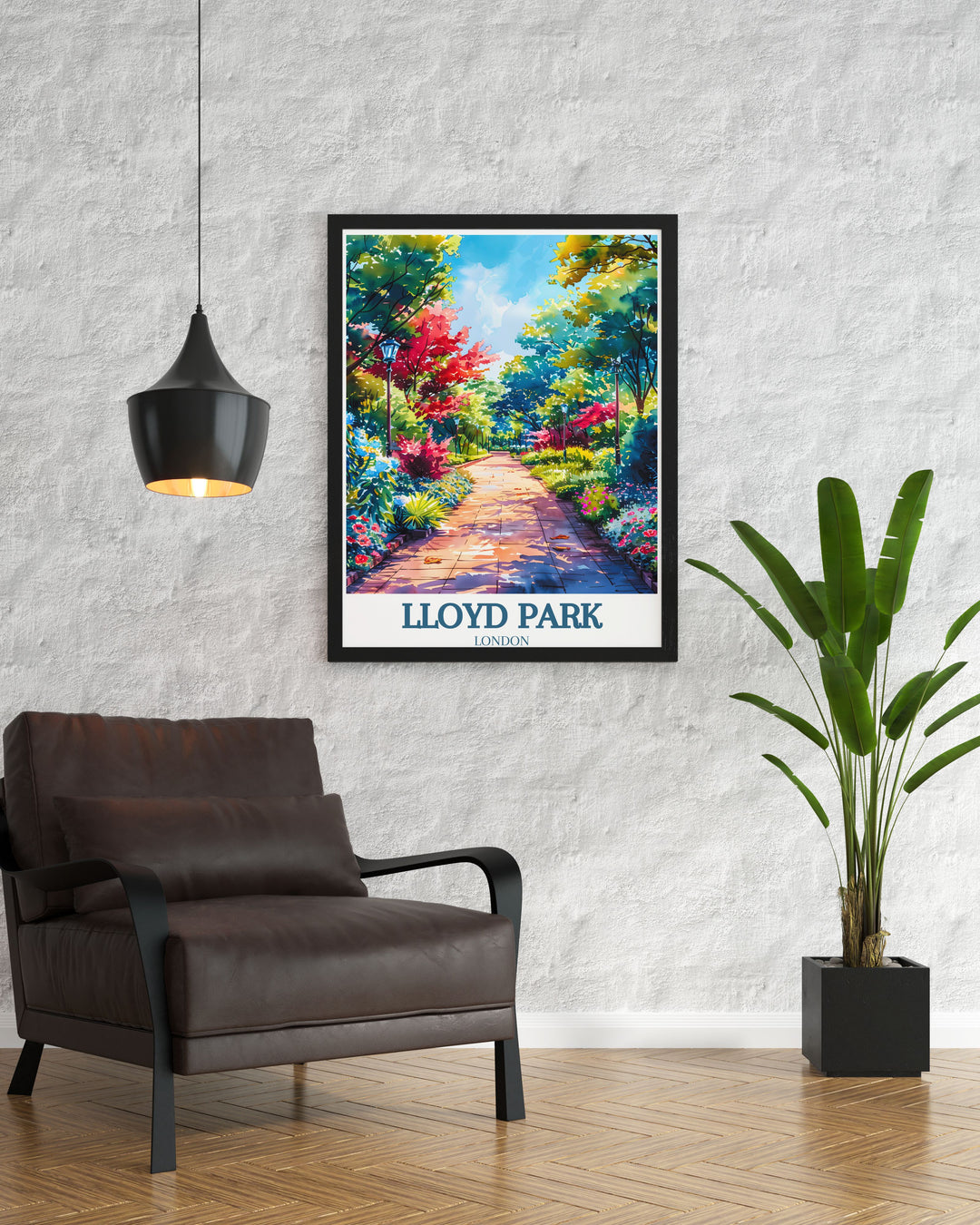 Lloyd Park poster showcasing the stunning rose garden in East London. Celebrate Walthamstows artistic heritage with this elegant print. Ideal for London museums or personal home decor. A timeless piece of rose garden artwork for any collection.