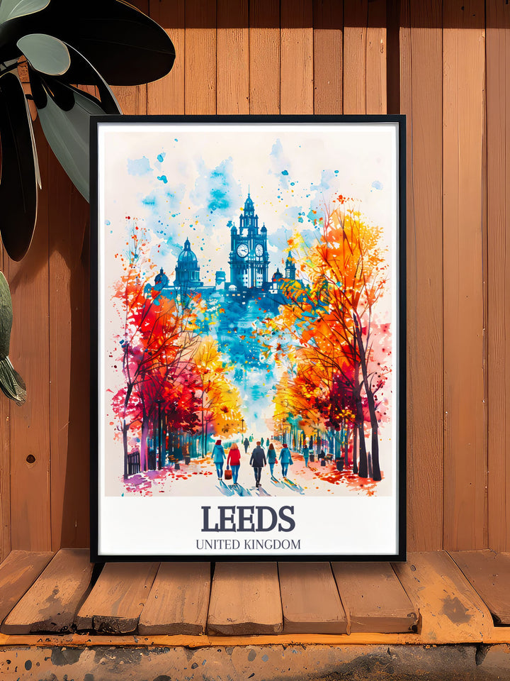 Stunning Leeds townhall and Leeds townhall clock print that showcases the iconic landmark in all its glory. This England wall art is perfect for any room and makes a wonderful gift for those who love Leeds and its rich history.